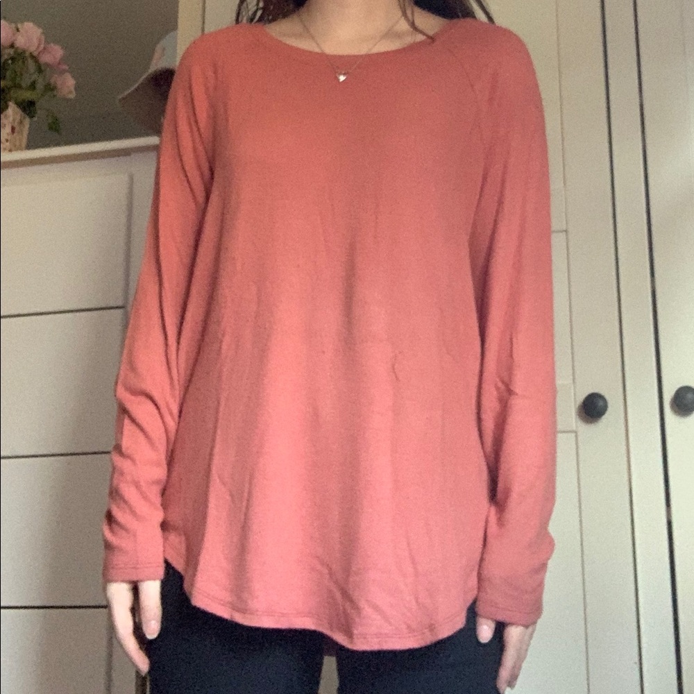 Oversized American Eagle Plush Long Sleeve Tee